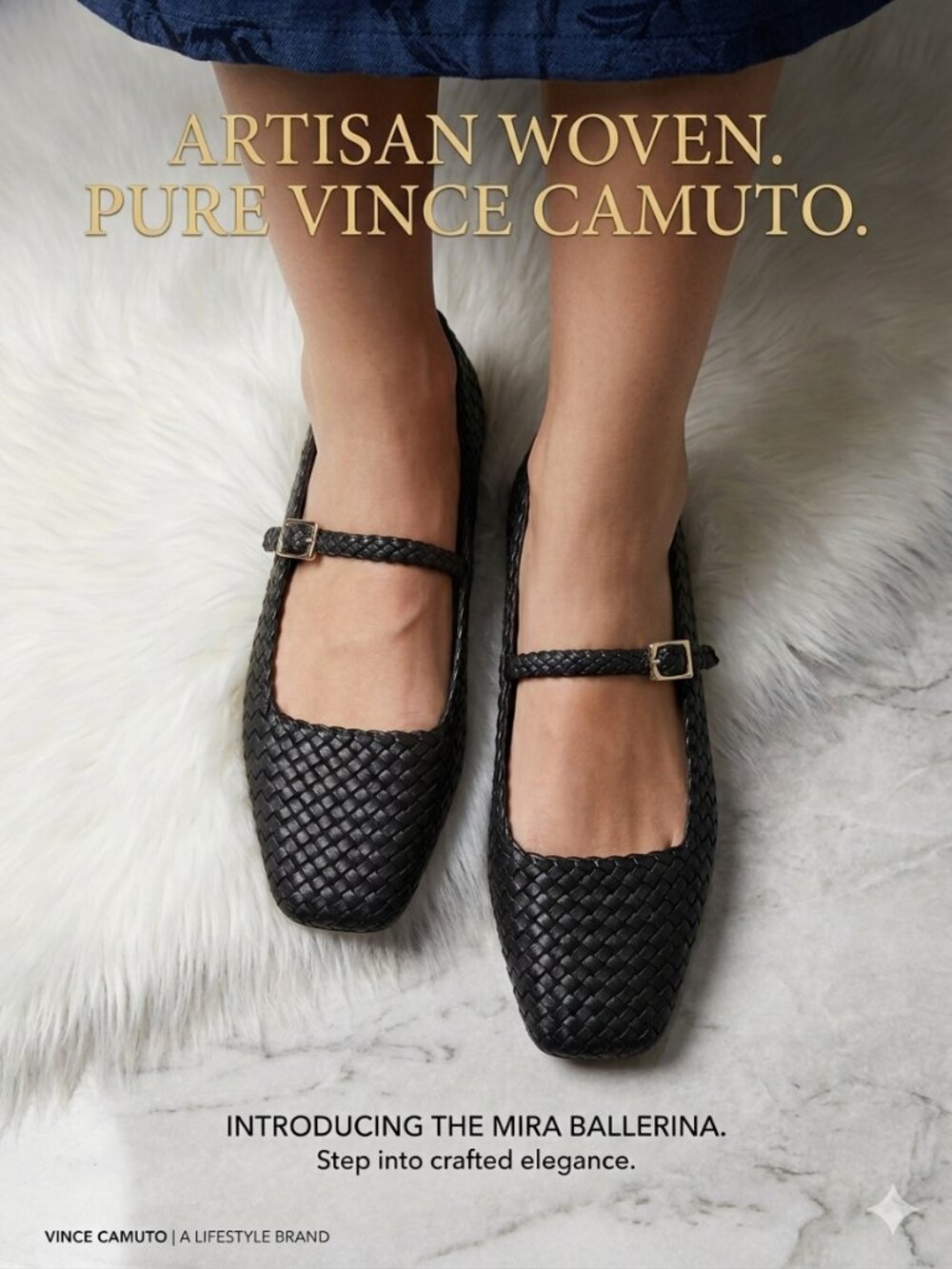 Vince Camuto Vinely Black Mary Jane Ballet Shoe